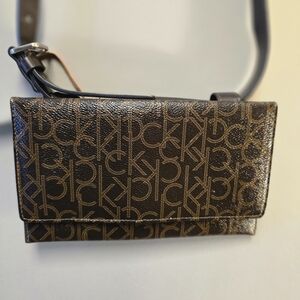 Calvin Klein Brown Monogram Crossbody Bag